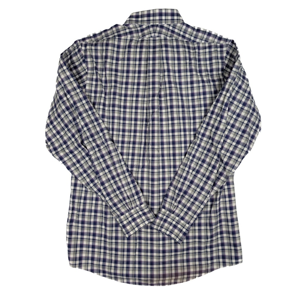 Brooks Brothers 346 Slim Fit Purple Gray Check L/S Shirt Men's Size 15.5 - 4/5 - Picture 3 of 6